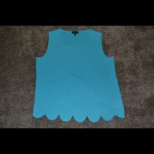 The Limited scalloped turquoise tank size small