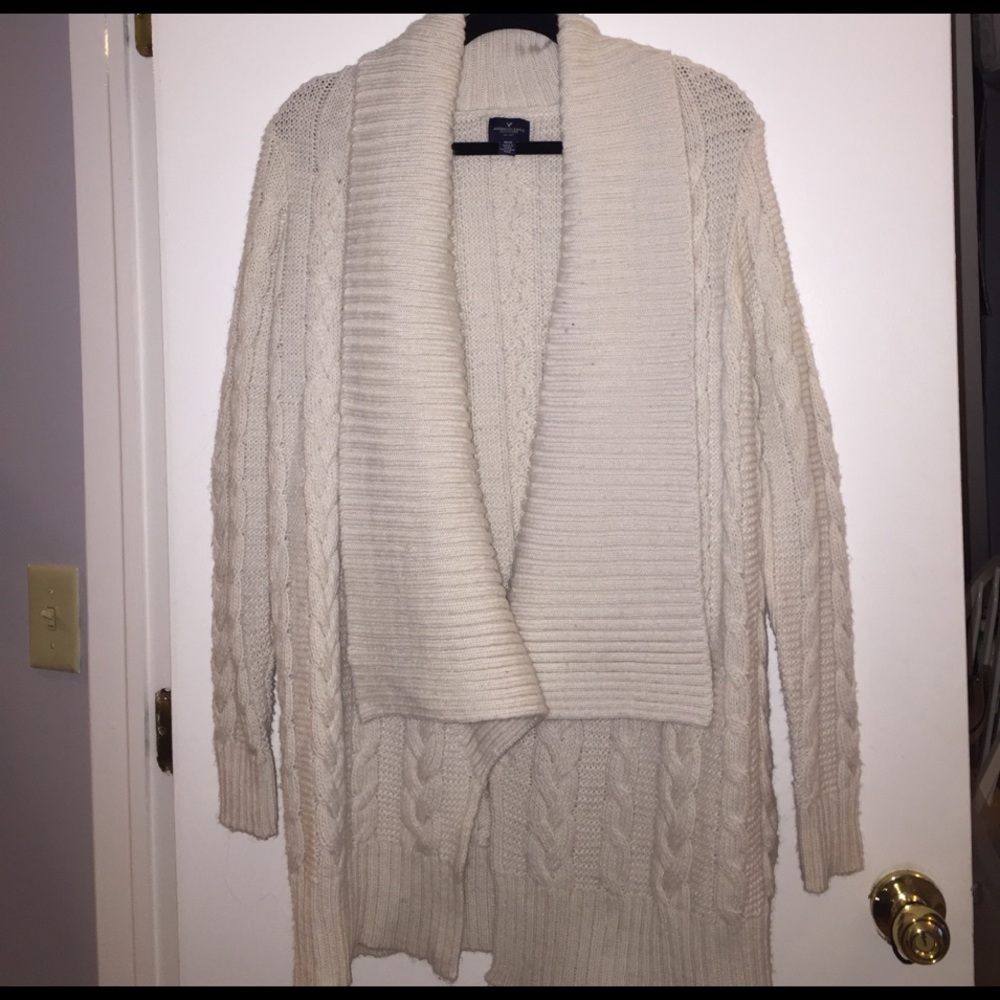 Long thick cream sweater