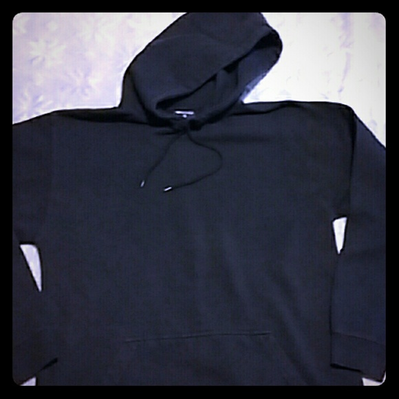 Mens Black Hoodie Pullover Sweatshirt - Picture 1 of 2