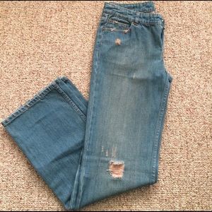 Free People Distressed Boyfriend Jeans