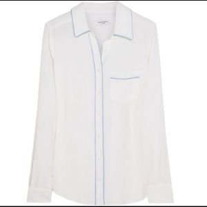 Equipment Brett Brushed Silk Top with Piping