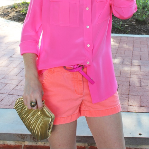 J. Crew Pants - J. Crew Neon coral 3" chino shorts