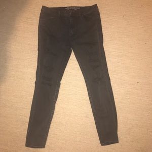 Ripped black jegging