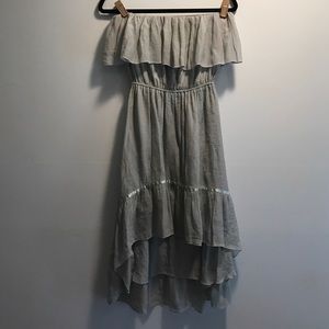 Hi-low strapless dress