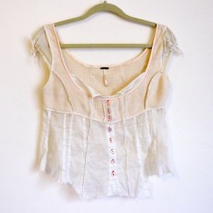 Festival ready Free People sheer crop top.