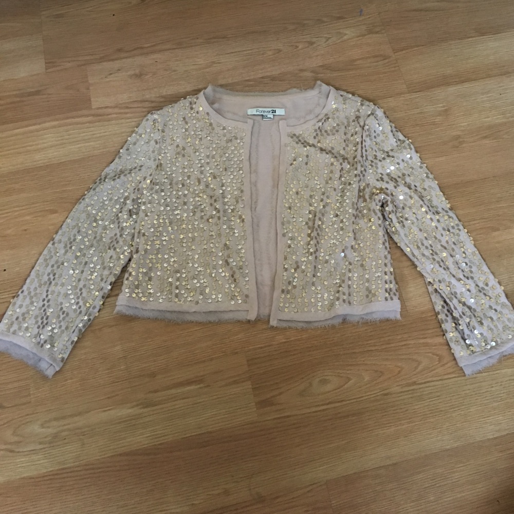 Gold Sequin Crop Jacket