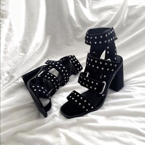 Sol Sana Lixer Black Suede Studded Heels