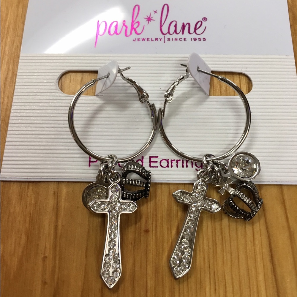 Park Lane Cross Hoop Earings