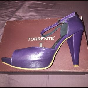 Torrente Italy Plum Purple Leather Platform Heels
