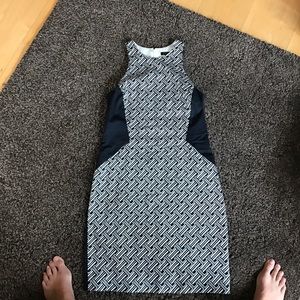 NWOT Banana Republic Geoprint Dress- Navy Blue