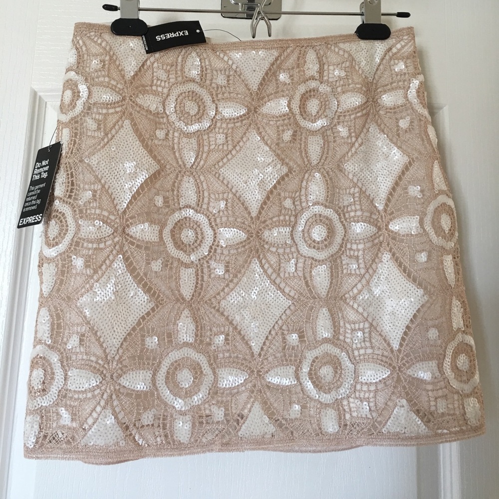 NWT Express Dress, Cream and Rose Gold. OBO - Picture 2 of 4