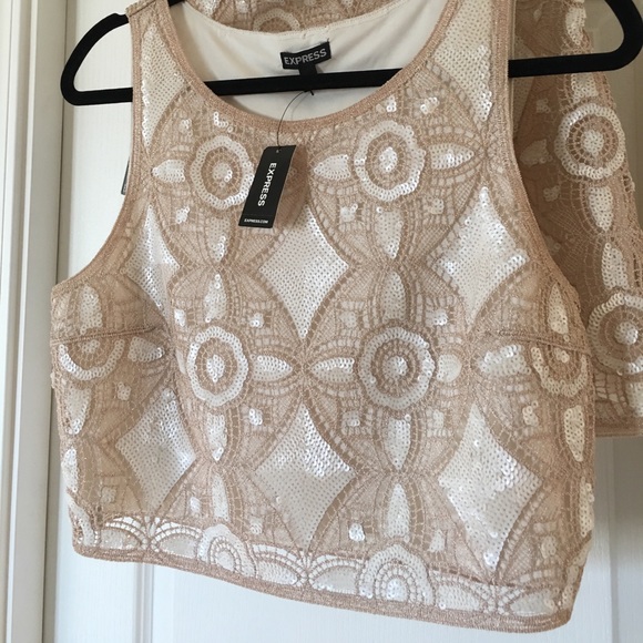 NWT Express Dress, Cream and Rose Gold. OBO - Picture 3 of 4