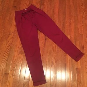 burgundy/ dark red high waisted pants