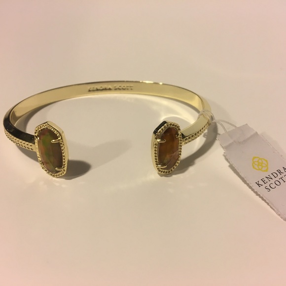 Kendra Scott Elton Cuff gold bracelet Brown Pearl - Picture 3 of 4