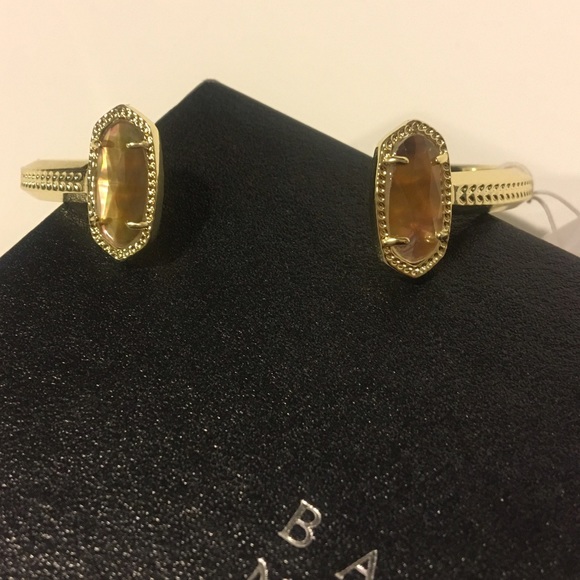 Kendra Scott Elton Cuff gold bracelet Brown Pearl - Picture 4 of 4