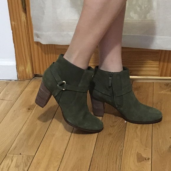 Cole Haan Shoes - Cole Haan Olive Suede Booties- Excellent Condition