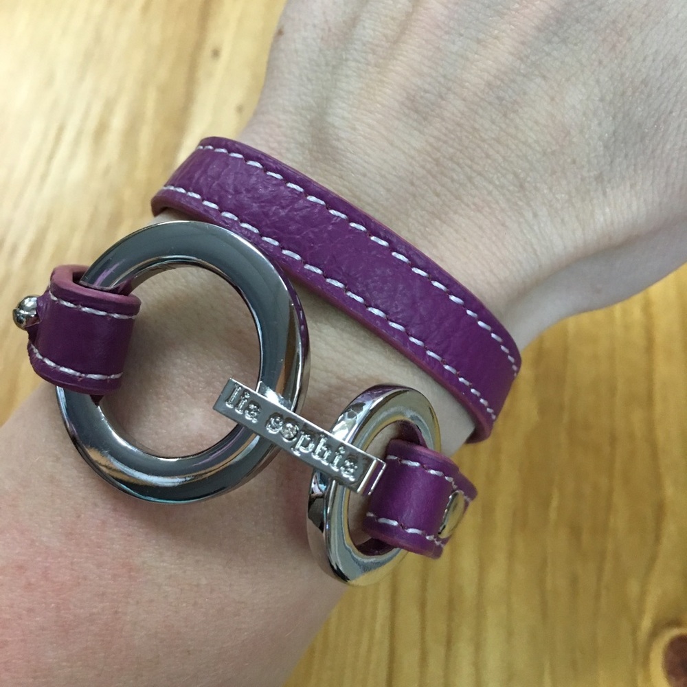 Lia Sophia Leather a wrap Bracelet purple