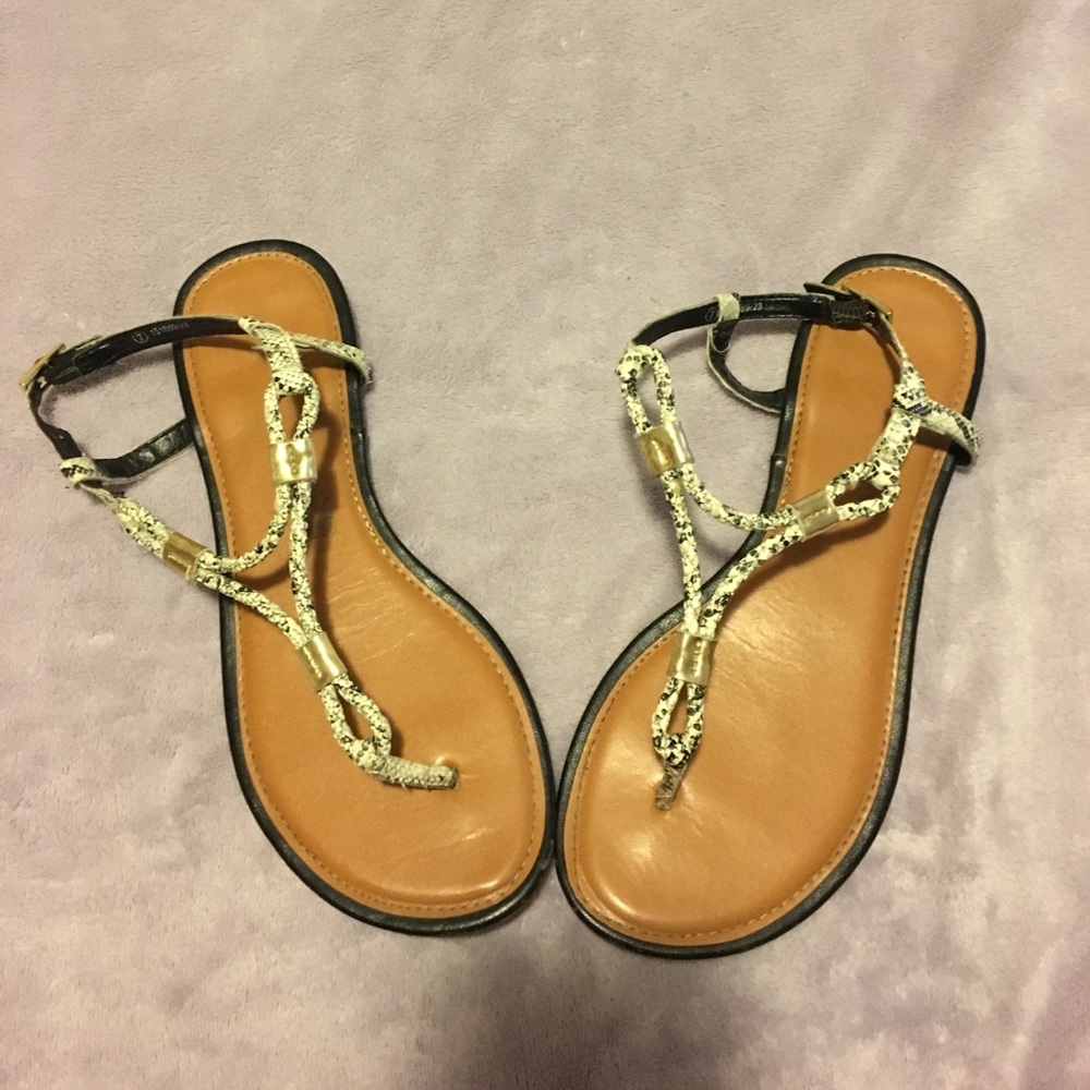 Lizard print sandals