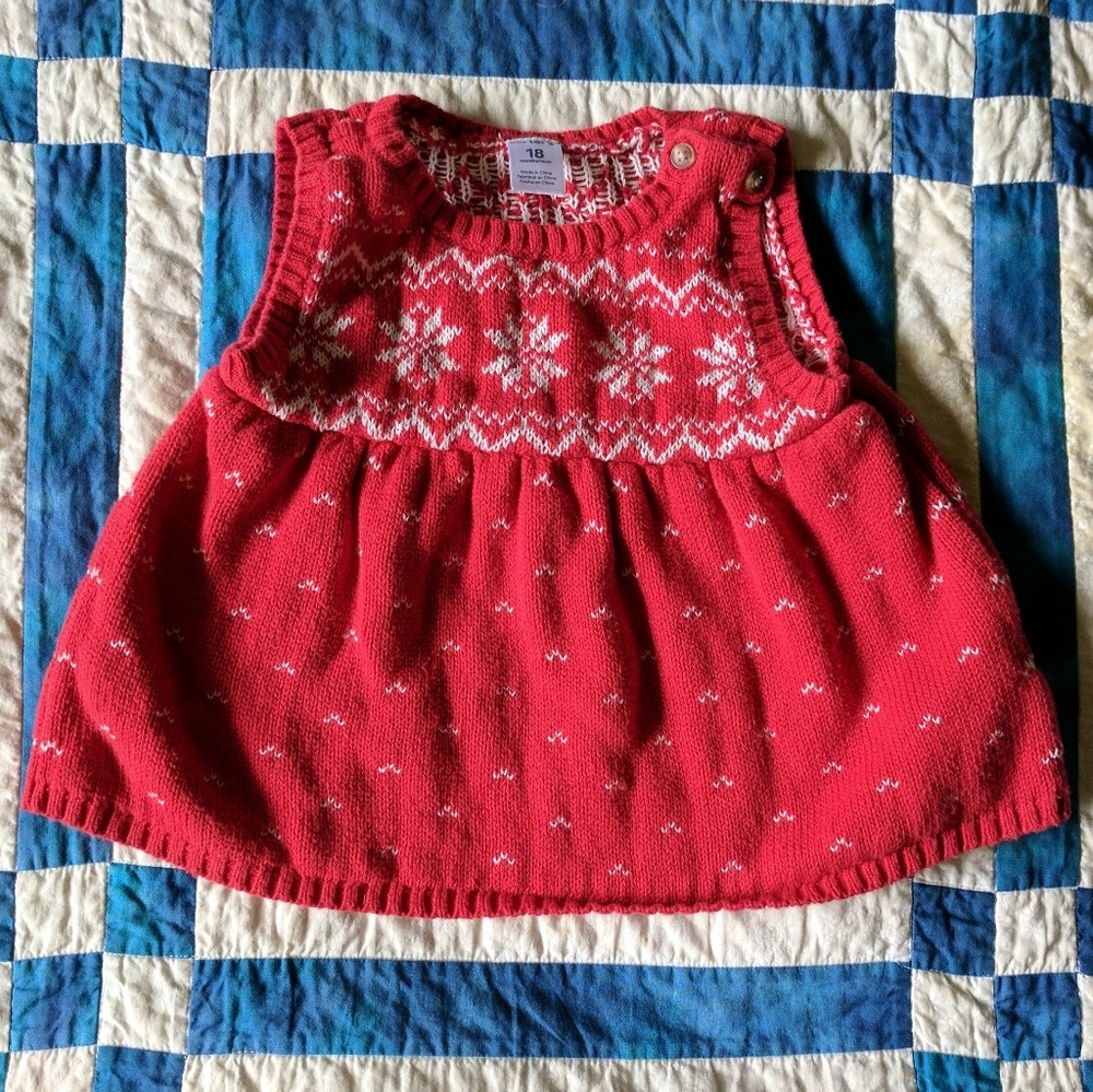 Winter snowflake sweater dress jumper EUC