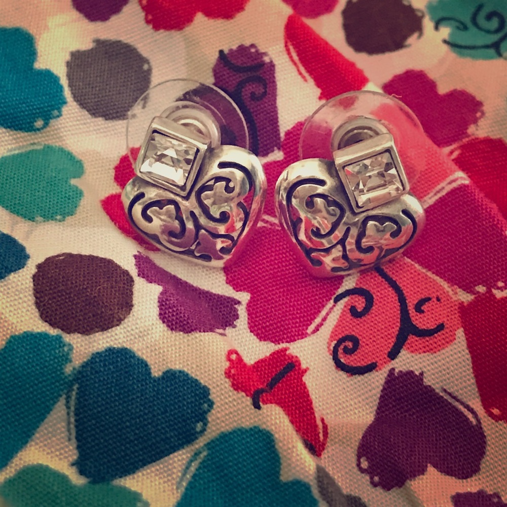 Brighton Silver Heart Stud Earrings