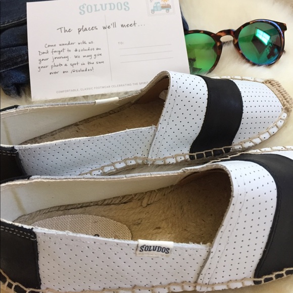 Soludos Barca Perforated Leather Espadrille SlipOn - Picture 3 of 8