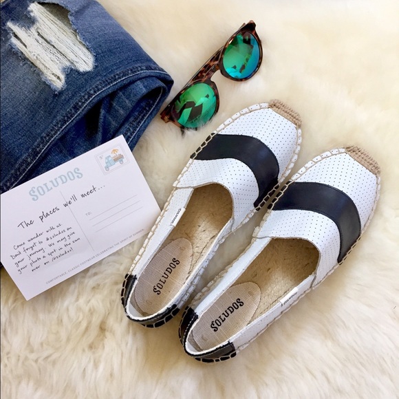 Soludos Shoes - Soludos Barca Perforated Leather Espadrille SlipOn