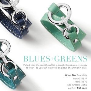 Lia Sophia leather wrap bracelet green