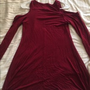 Red cold shoulder dress