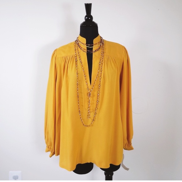 Reformation Tops - Reformation Joelle tunic top blouse mustard spice