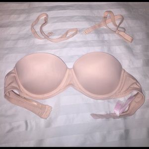 VS tan bra w/ removable straps - strapless