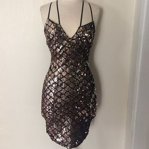Gold/Black Sequin Dress