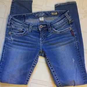 Silver skinny jeans size 26