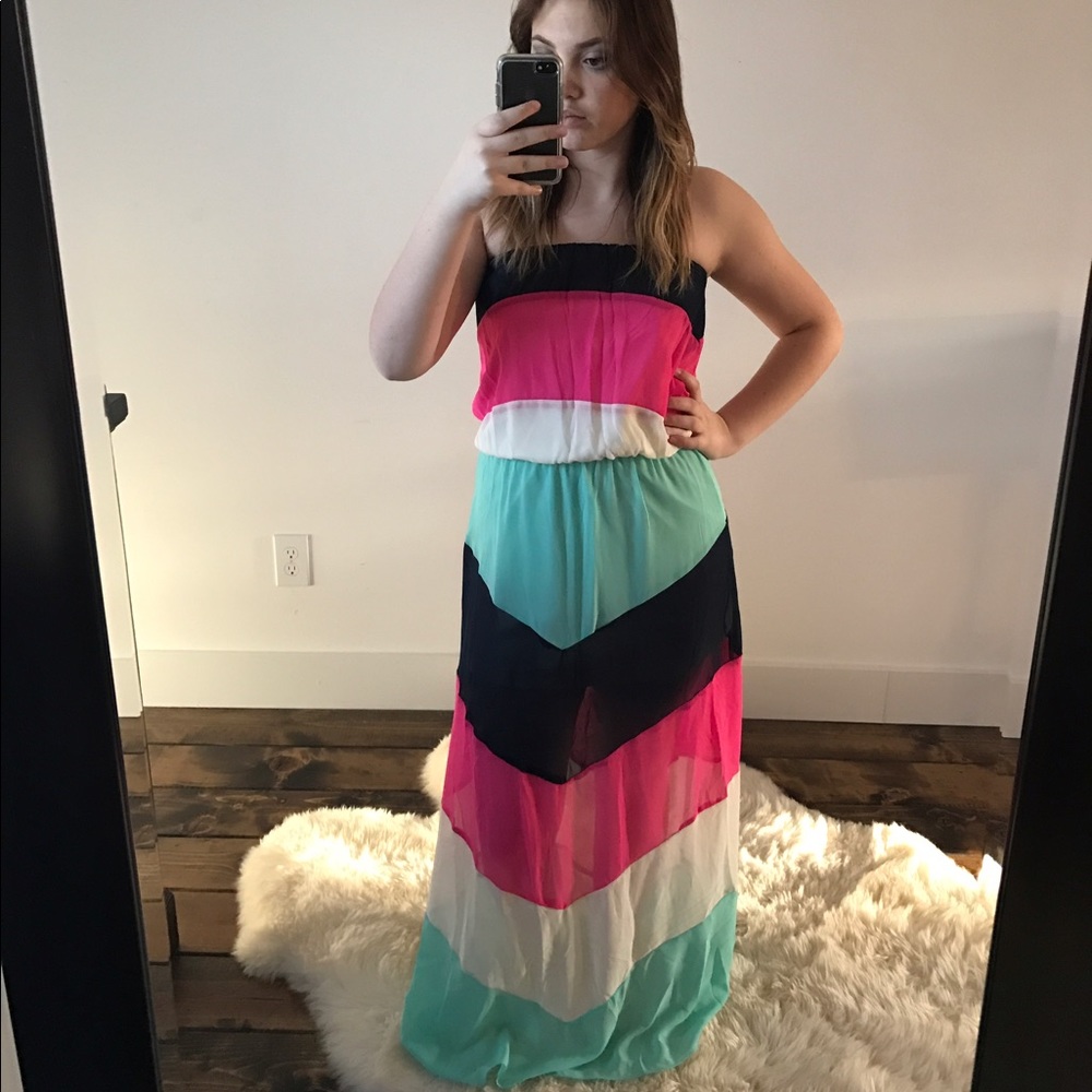 chevron maxi dress !!