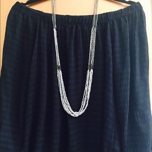 Black & silver long necklace