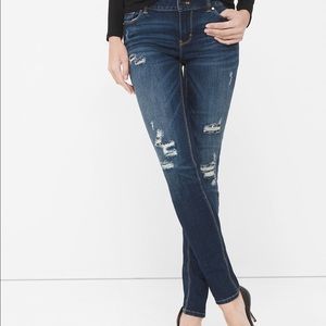 WHBM Deconstructed Skinny Jeans