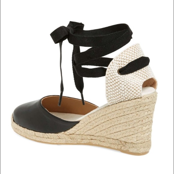Last One- Soludos Leather Wedge Espadrille Sandals - Picture 7 of 8