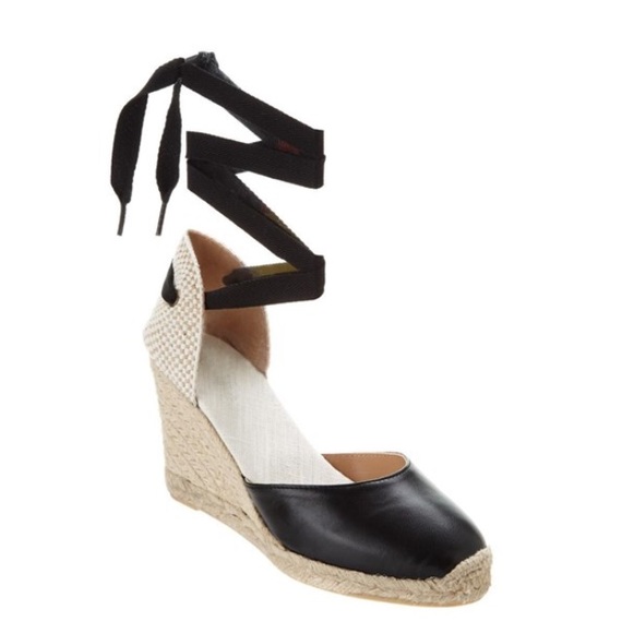 Last One- Soludos Leather Wedge Espadrille Sandals - Picture 5 of 8