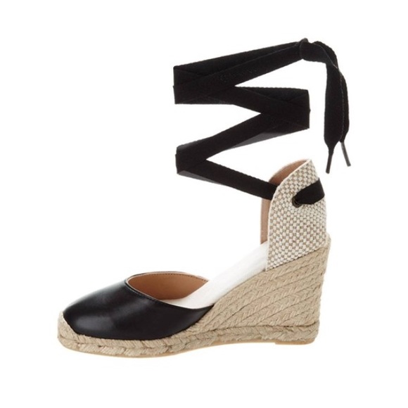 Last One- Soludos Leather Wedge Espadrille Sandals - Picture 6 of 8