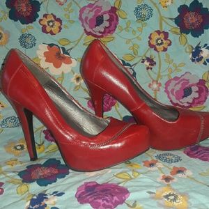 Cherry red pumps