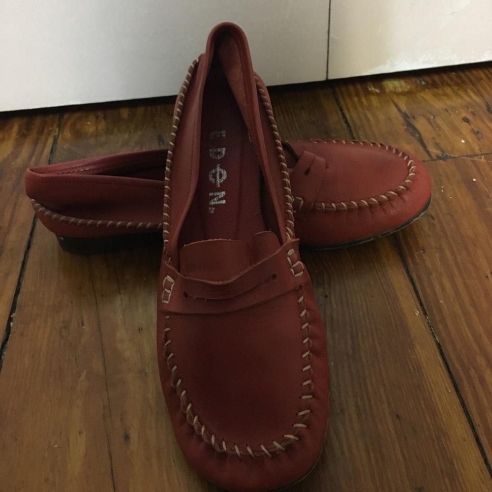 Eden all leather red loafers