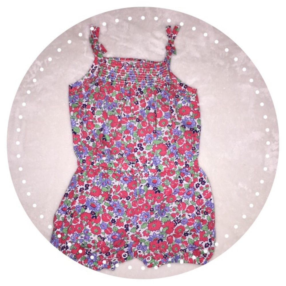 Carters floral red and blue romper🌹