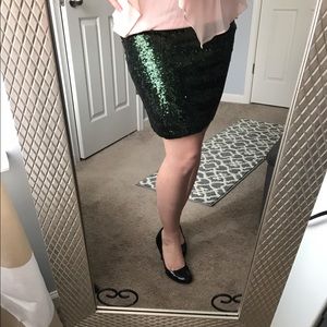 Emerald Sequin skirt