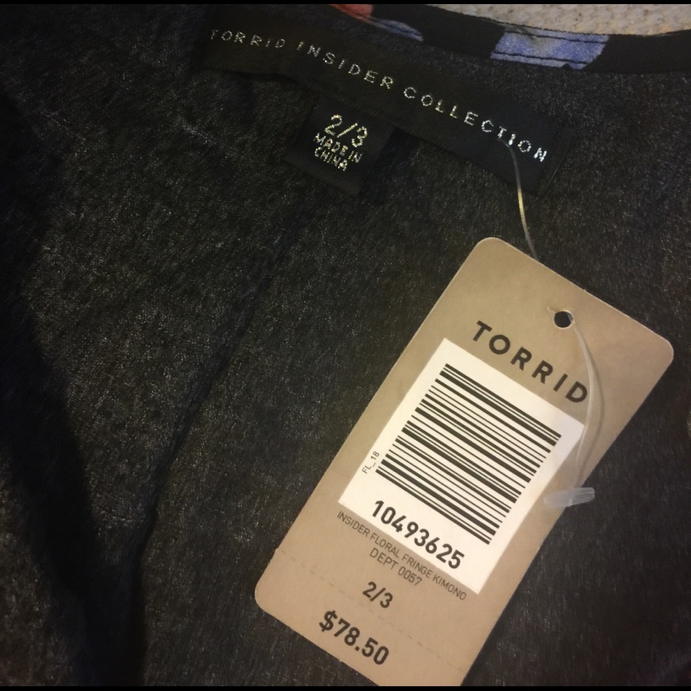 Torrid Insider Floral Fringe Kimono - Picture 4 of 4