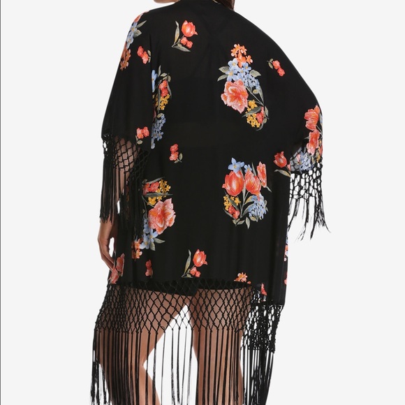 Torrid Insider Floral Fringe Kimono - Picture 2 of 4
