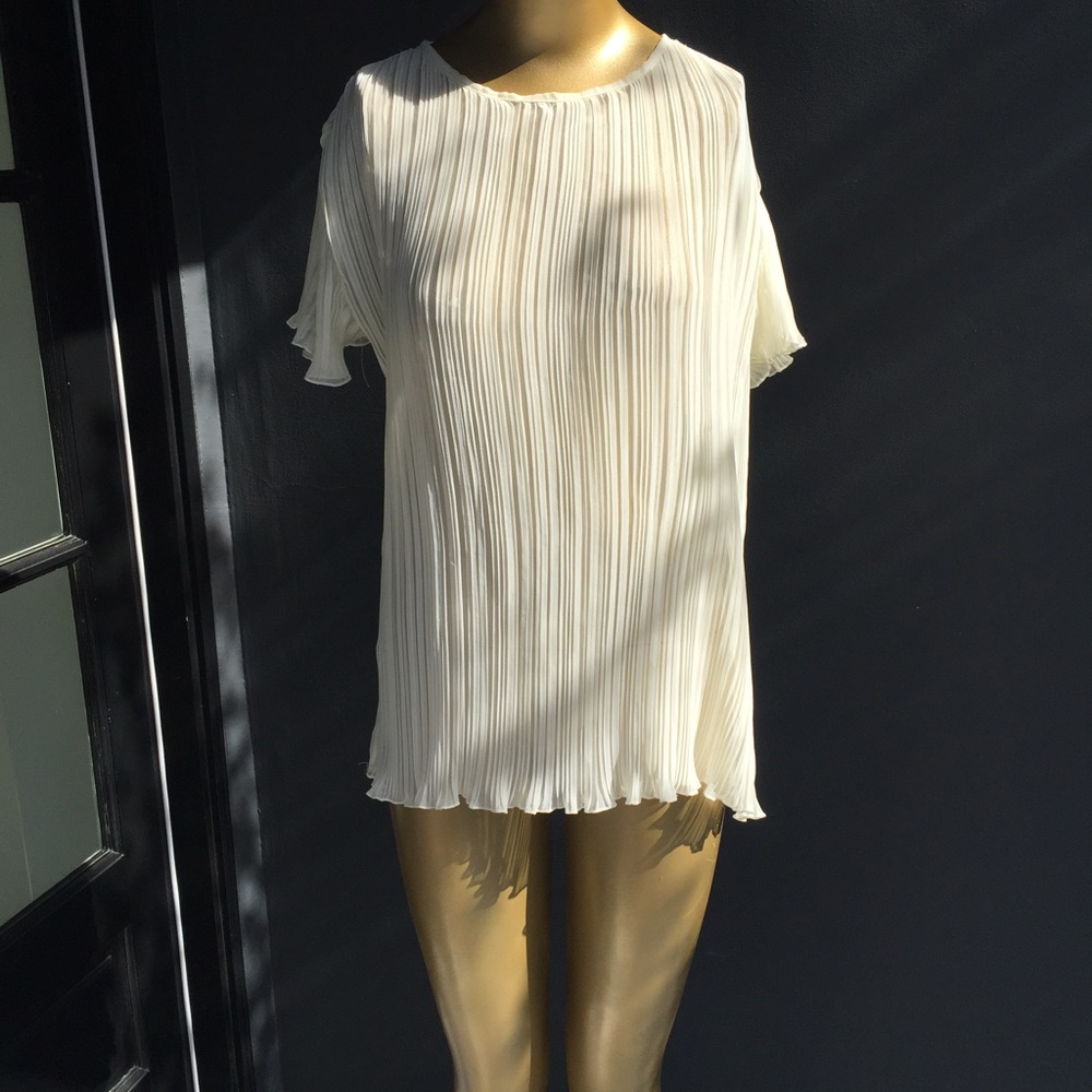 White transparent textured blouse