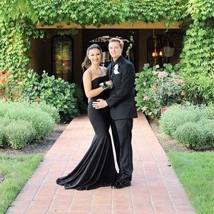 Elegant black prom dress