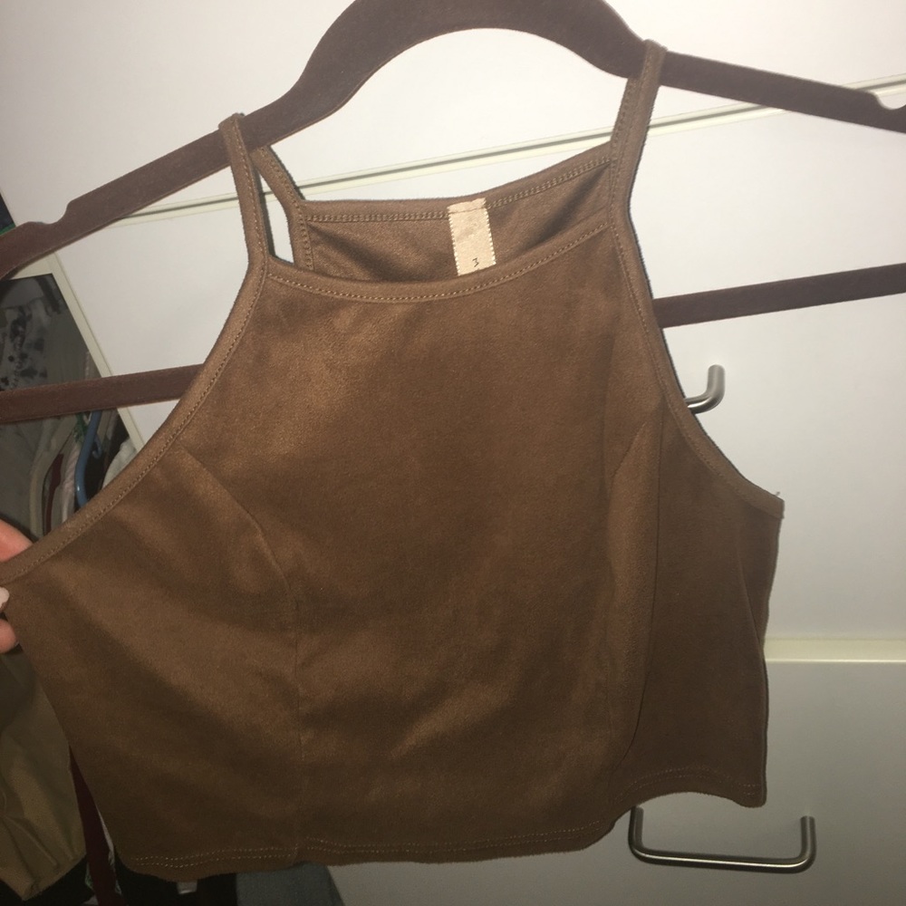 Suede crop top