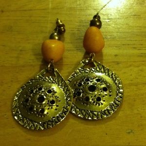 Bone beads earring
