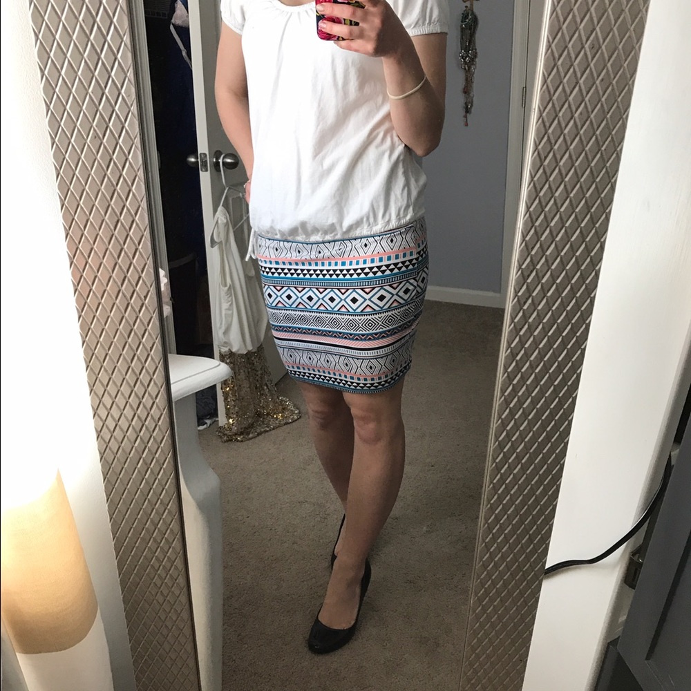 Fun tribal print mini skirt