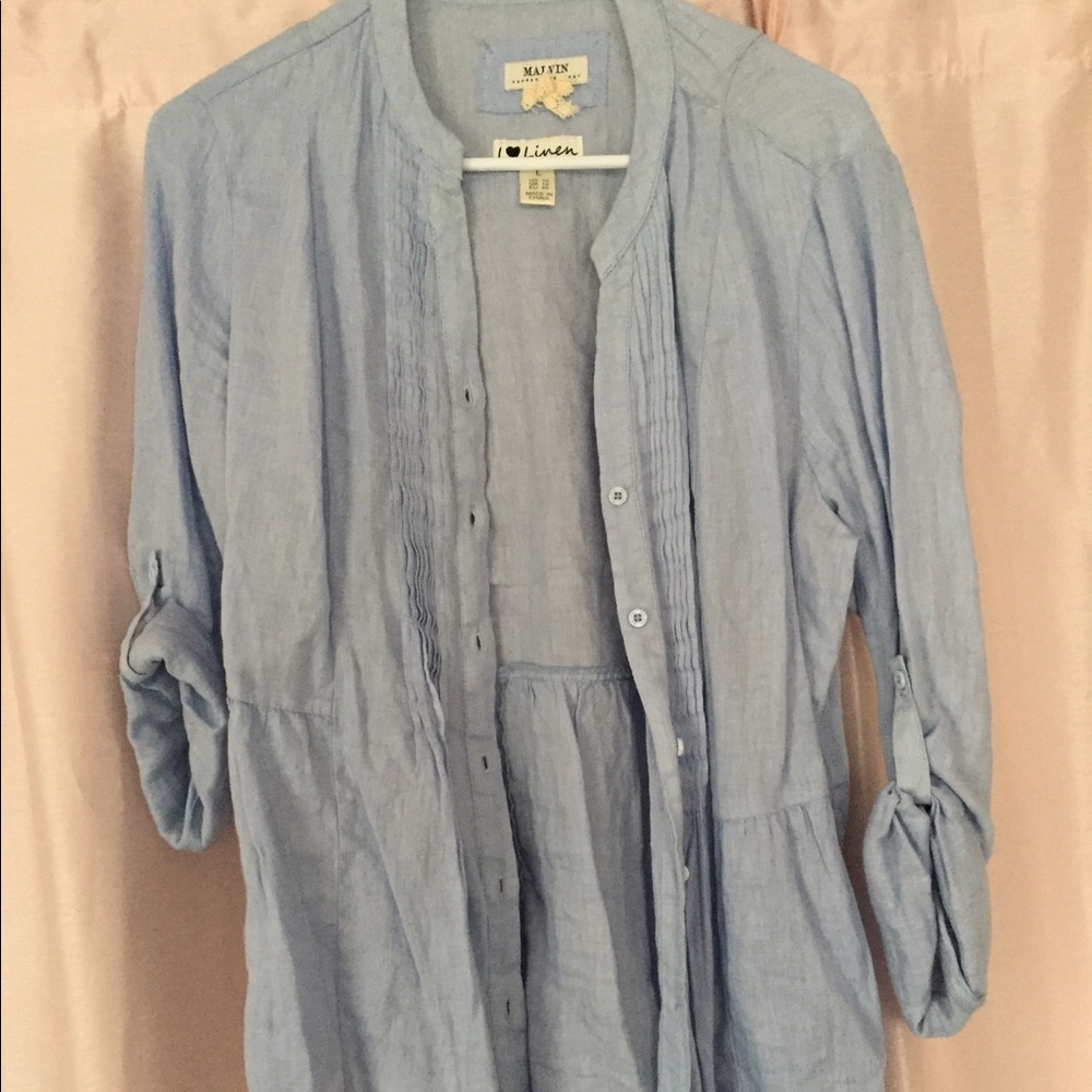 Linen blue shirt